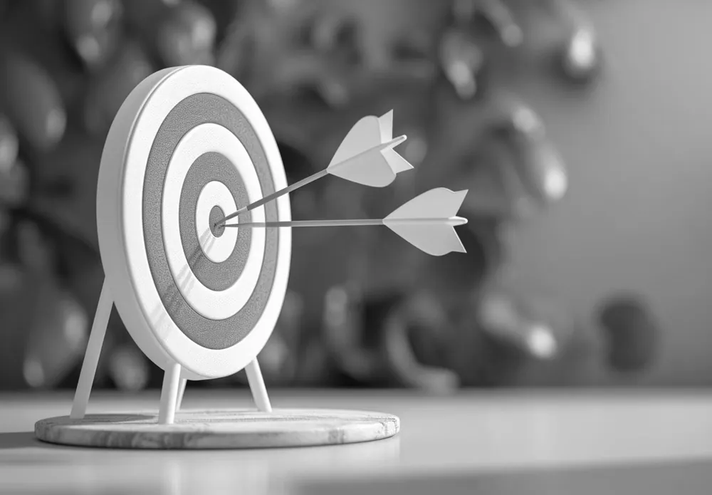 Arrows in the centre of a target